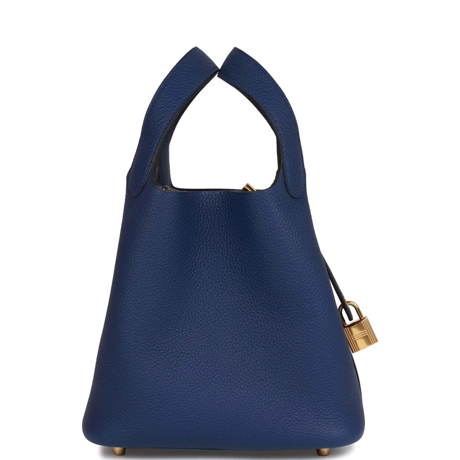 H Picotin Lock 18 Bleu Saphir Clemence Gold Hardware