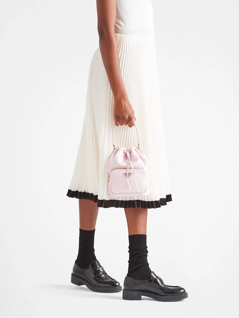 PP Duet Re-Nylon Bucket Shoulder Bag in Alabaster Pink