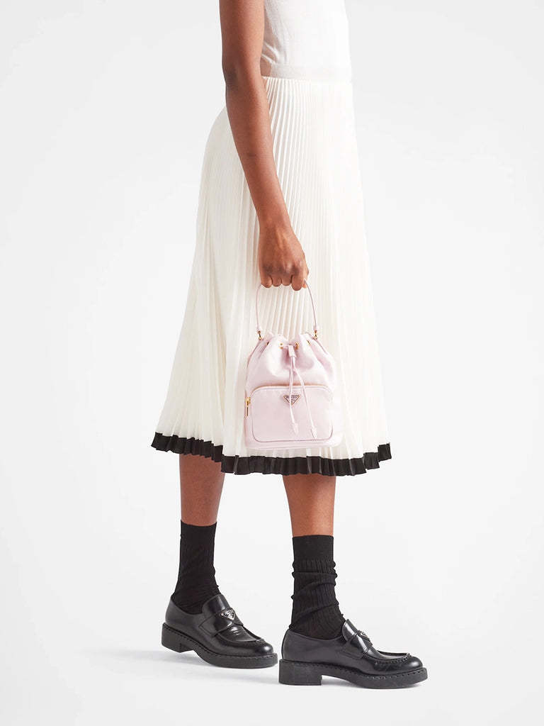 PP Duet Re-Nylon Bucket Shoulder Bag in Alabaster Pink
