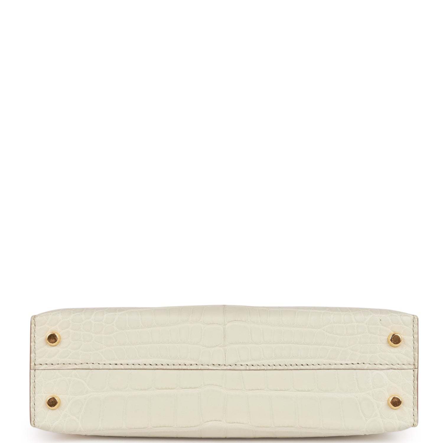 H Kelly Sellier 20cm Beton Matte Alligator Gold Hardware