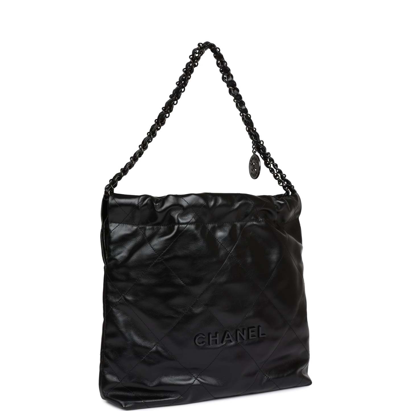 CC Small 22 Bag SO Black Calfskin Black Hardware