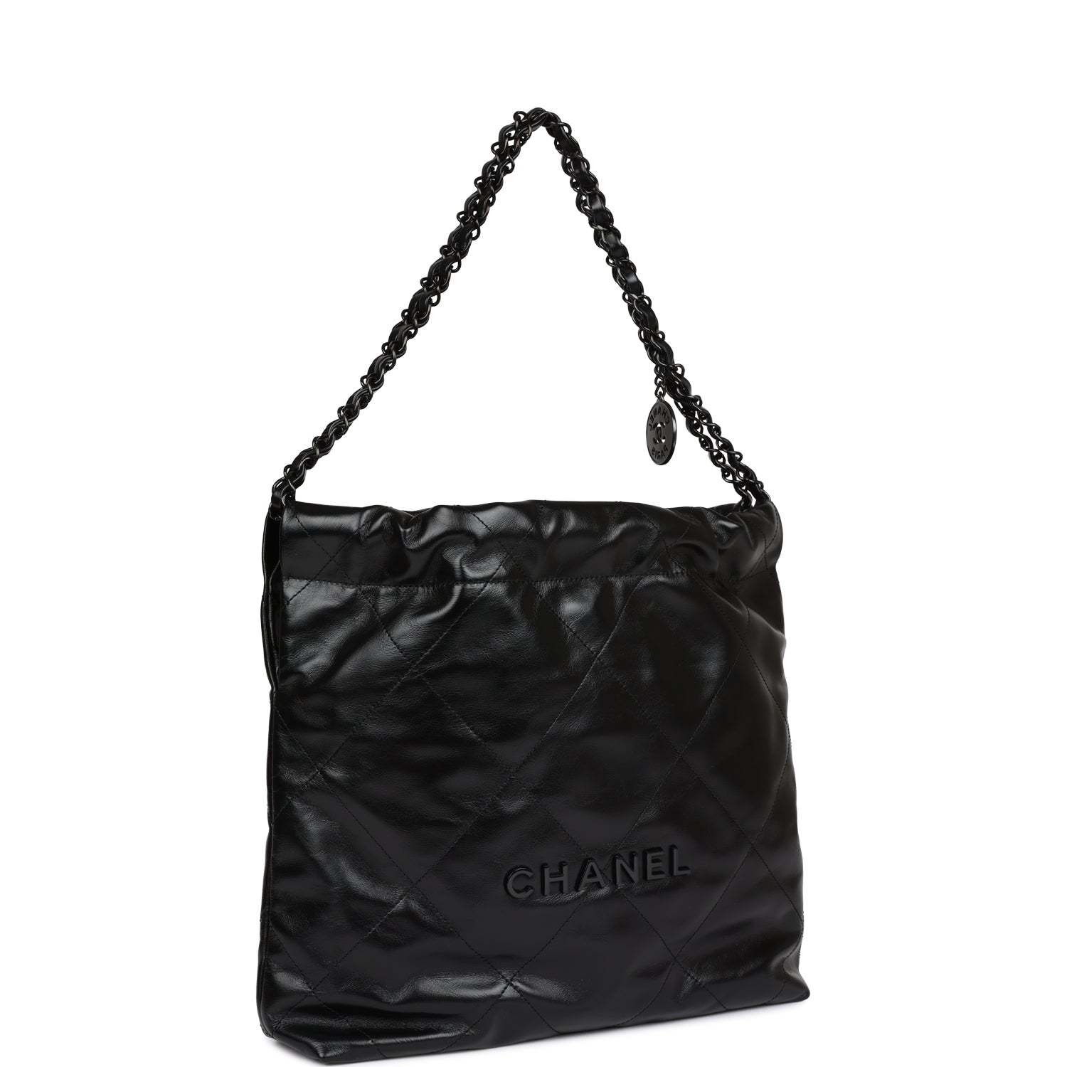CC Small 22 Bag SO Black Calfskin Black Hardware