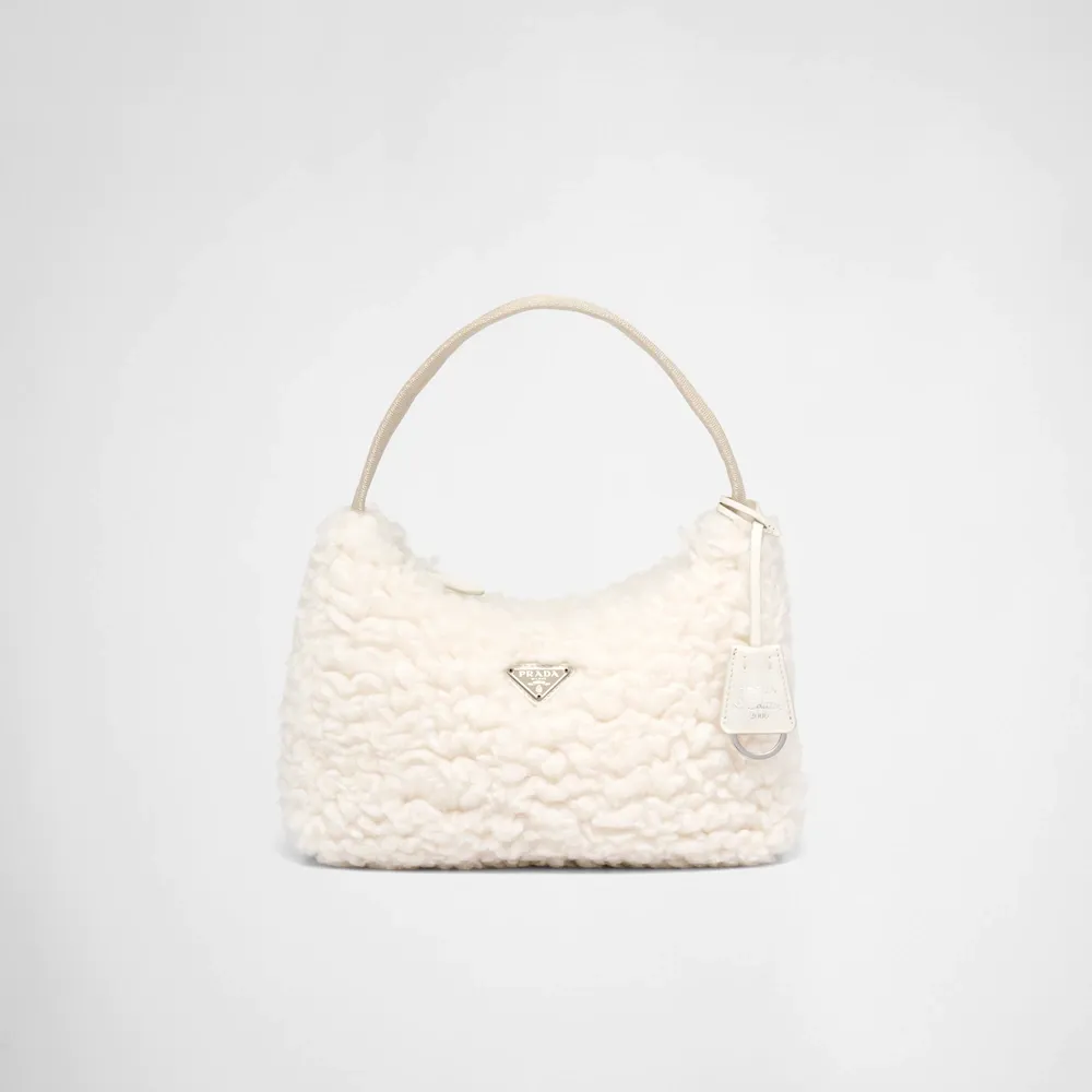 Re-Edition 2000 wool and cashmere mini-bag - Natural