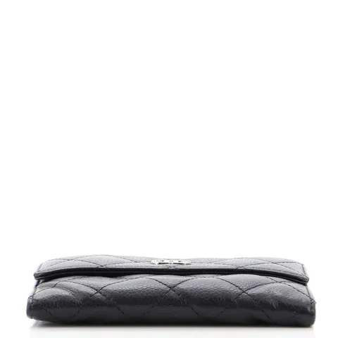 CC Compact Wallet Quilted Caviar
