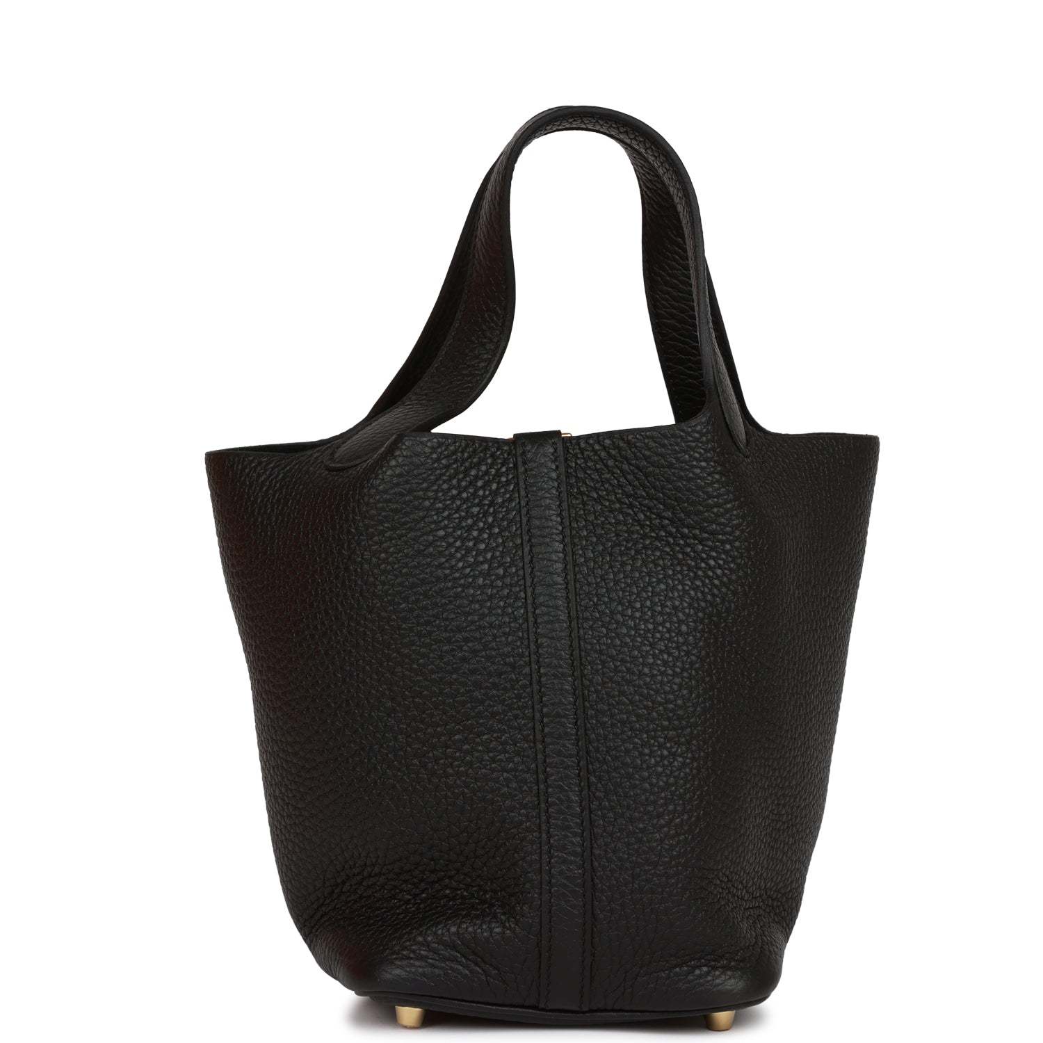 H Picotin Lock 18 Black Clemence Gold Hardware