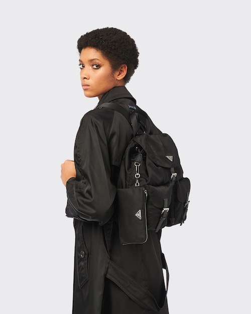 PP Re-Nylon medium backpack- Black