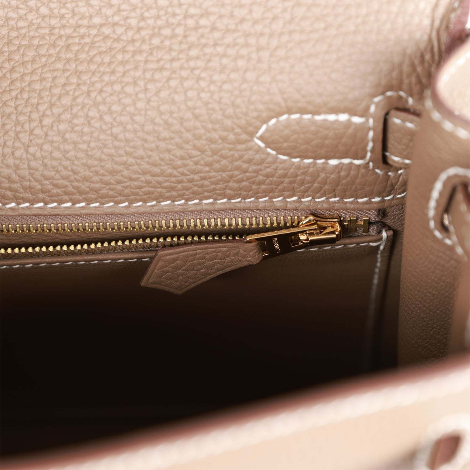 H Kelly Retourne 25 Etoupe Togo Gold Hardware