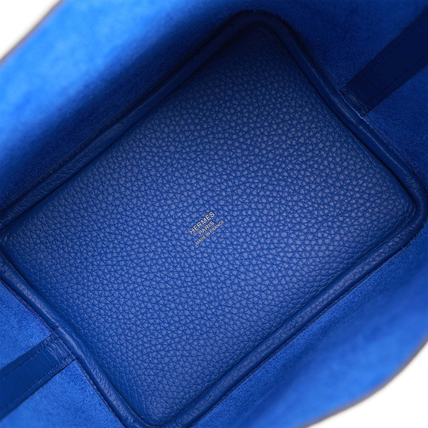 H Picotin Lock 18 Bleu Royal Clemence Gold Hardware