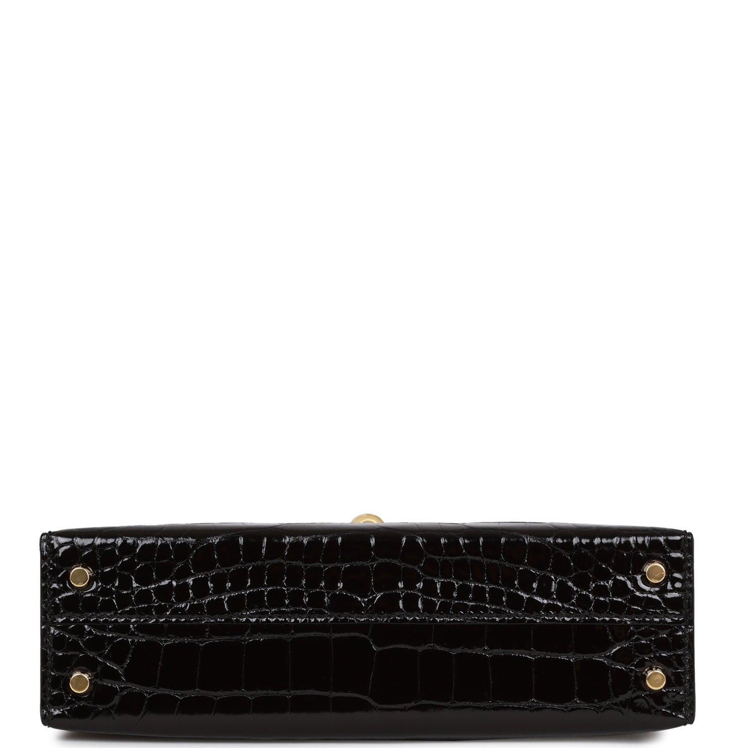 H Kelly Sellier 20 Black Shiny Alligator Gold Hardware