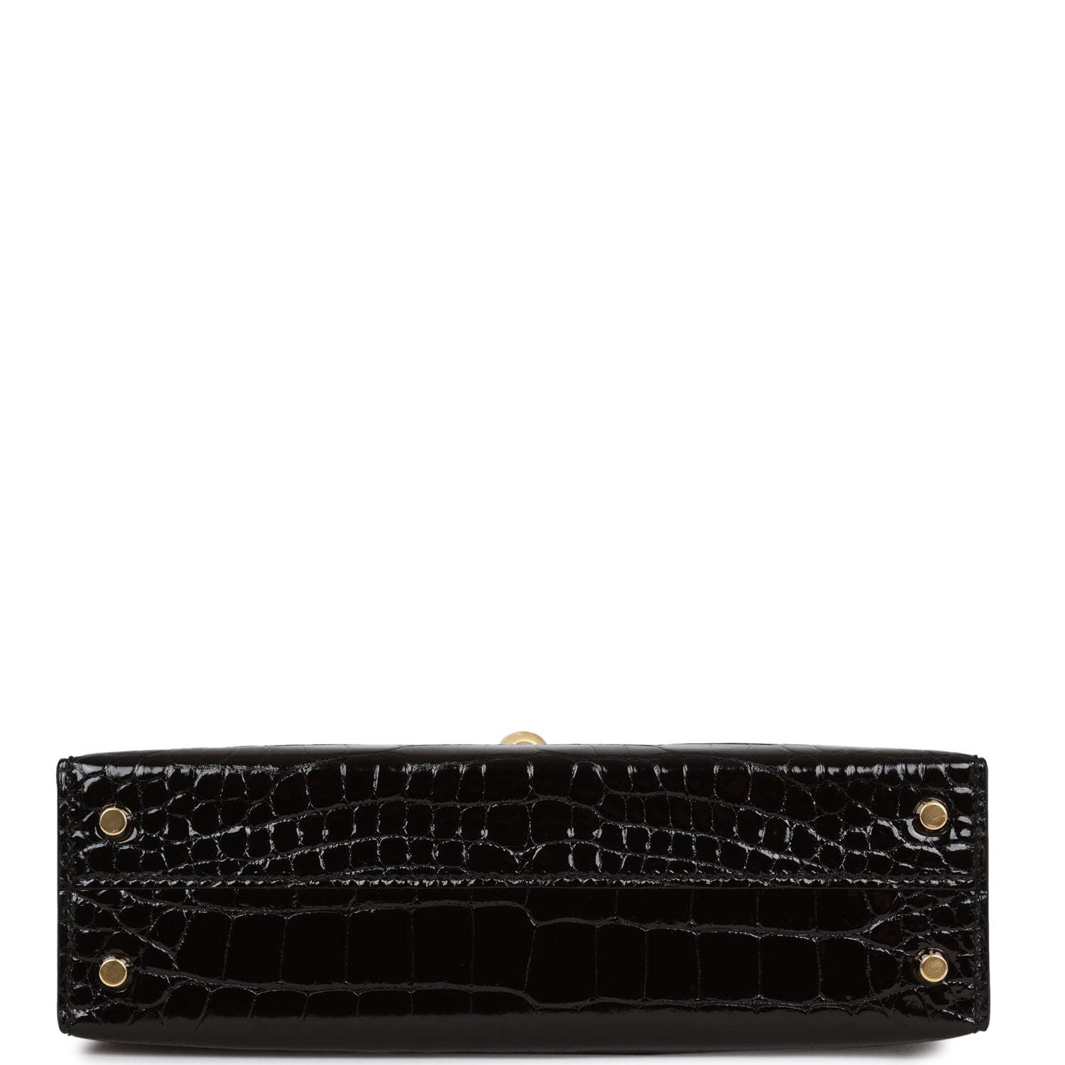 H Kelly Sellier 20 Black Shiny Alligator Gold Hardware