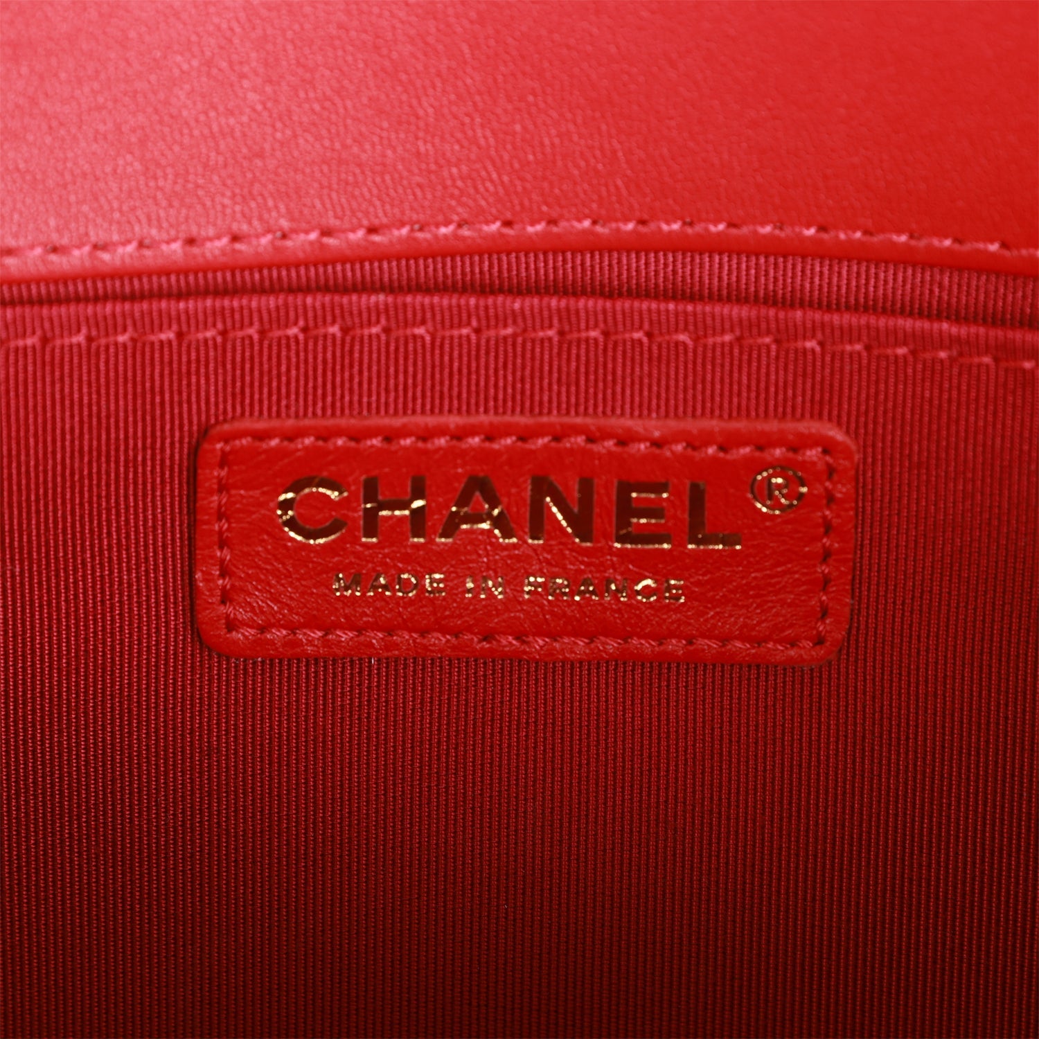 CC Medium Boy Bag Red Lambskin Antique Gold Hardware