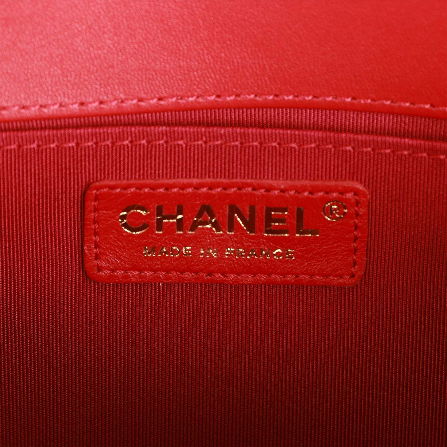 CC Medium Boy Bag Red Lambskin Antique Gold Hardware