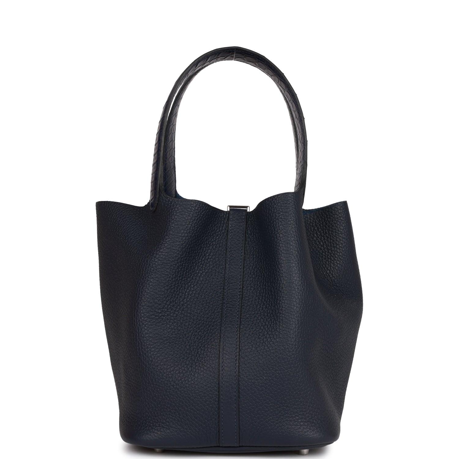 H Picotin Lock 18 Bleu Nuit Clemence and Matte Alligator Touch Palladium Hardware