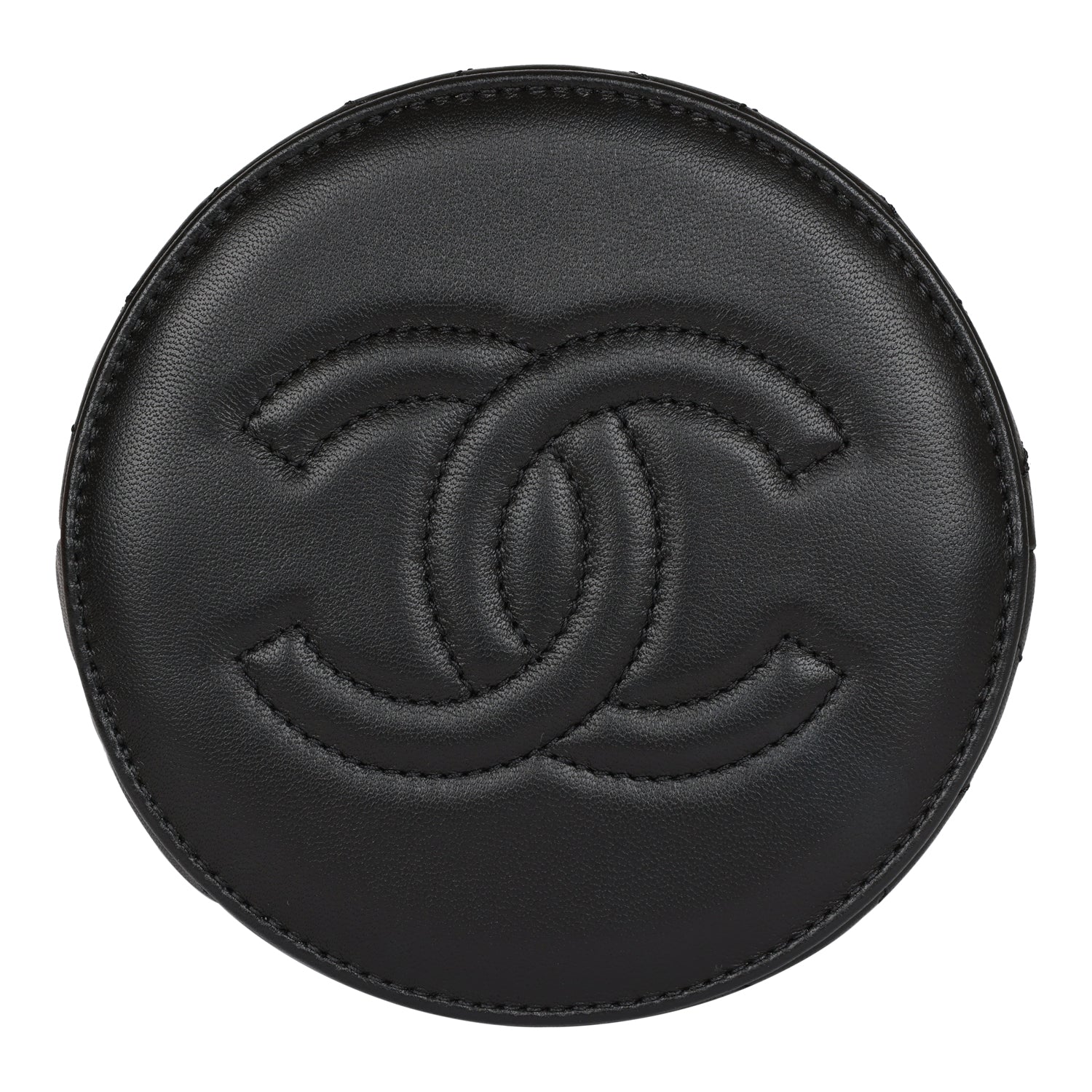 CC Mini Bucket Bag Black Lambskin Silver Hardware