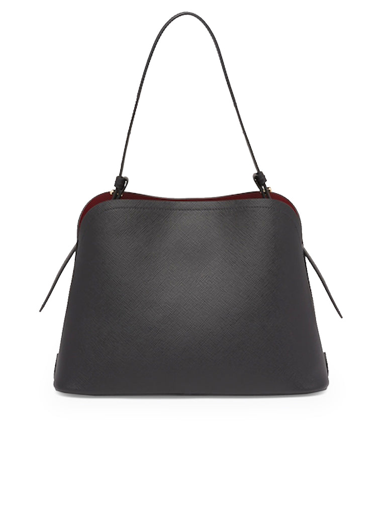PP Saffiano Leather PP Matin??e Bag in Black