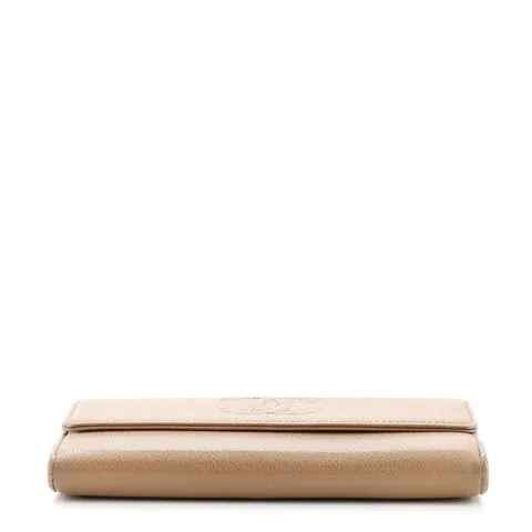 CC Timeless CC Flap Wallet Caviar Long