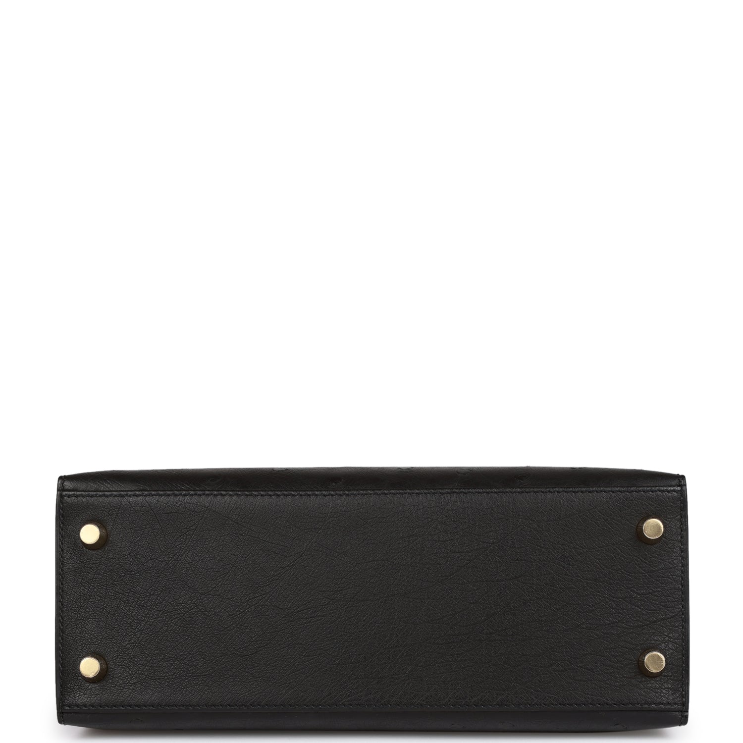 H Kelly Sellier 25 Black Ostrich Gold Hardware