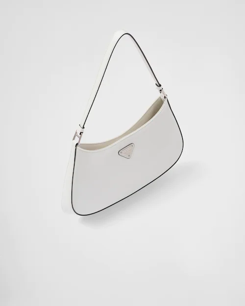 PP Cleo brushed leather shoulder bag - White/Black
