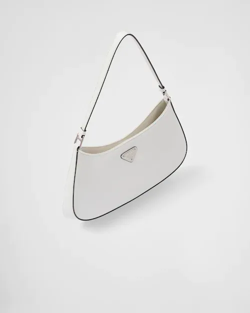 PP Cleo brushed leather shoulder bag - White/Black