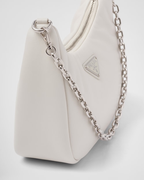 Padded nappa-leather PP Re-Edition shoulder bag - White