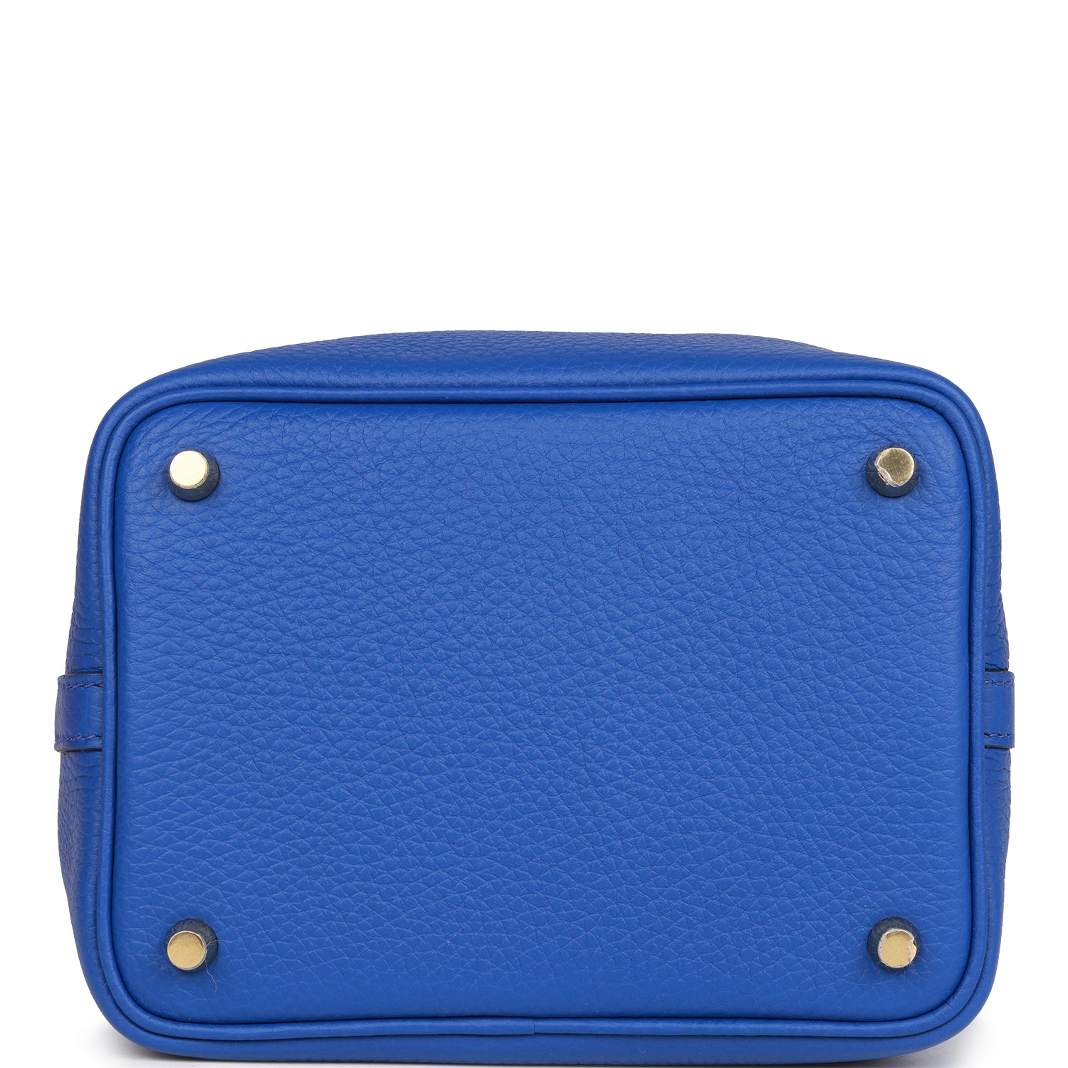 H Picotin Lock 18 Bleu Royal Clemence Gold Hardware