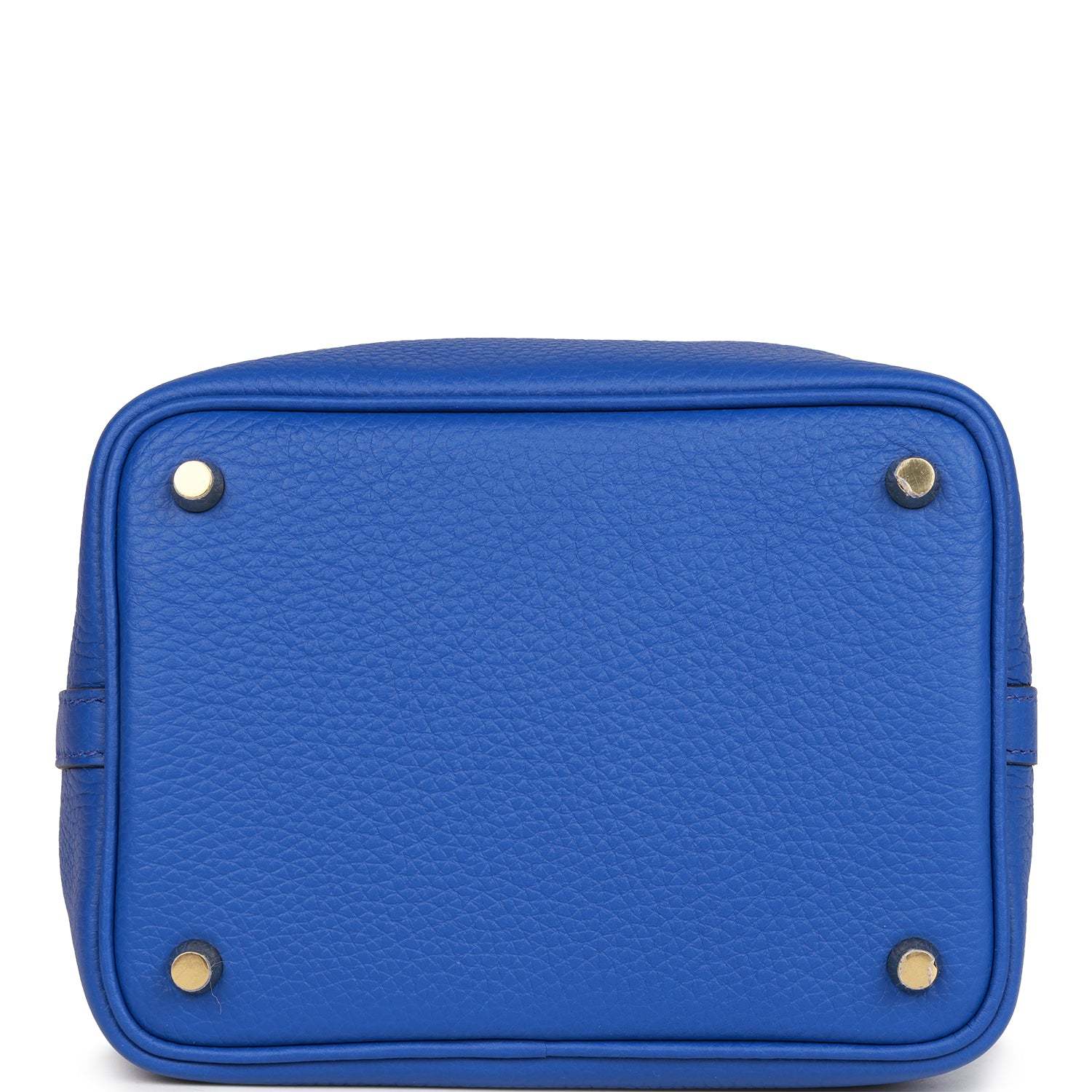 H Picotin Lock 18 Bleu Royal Clemence Gold Hardware