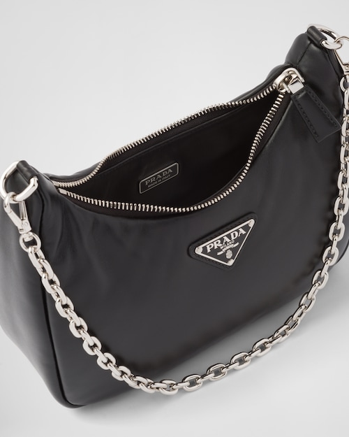 Padded nappa-leather PP Re-Edition shoulder bag - Black