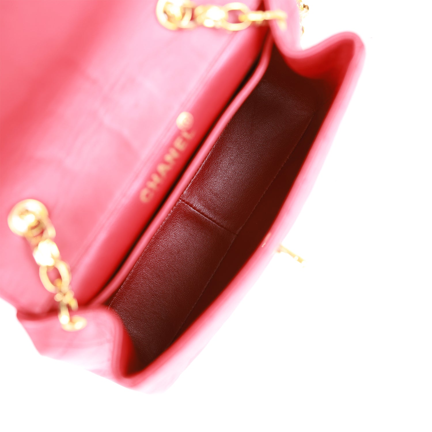 Vintage CC Trapeze Flap Bag Red Lambskin Gold Hardware