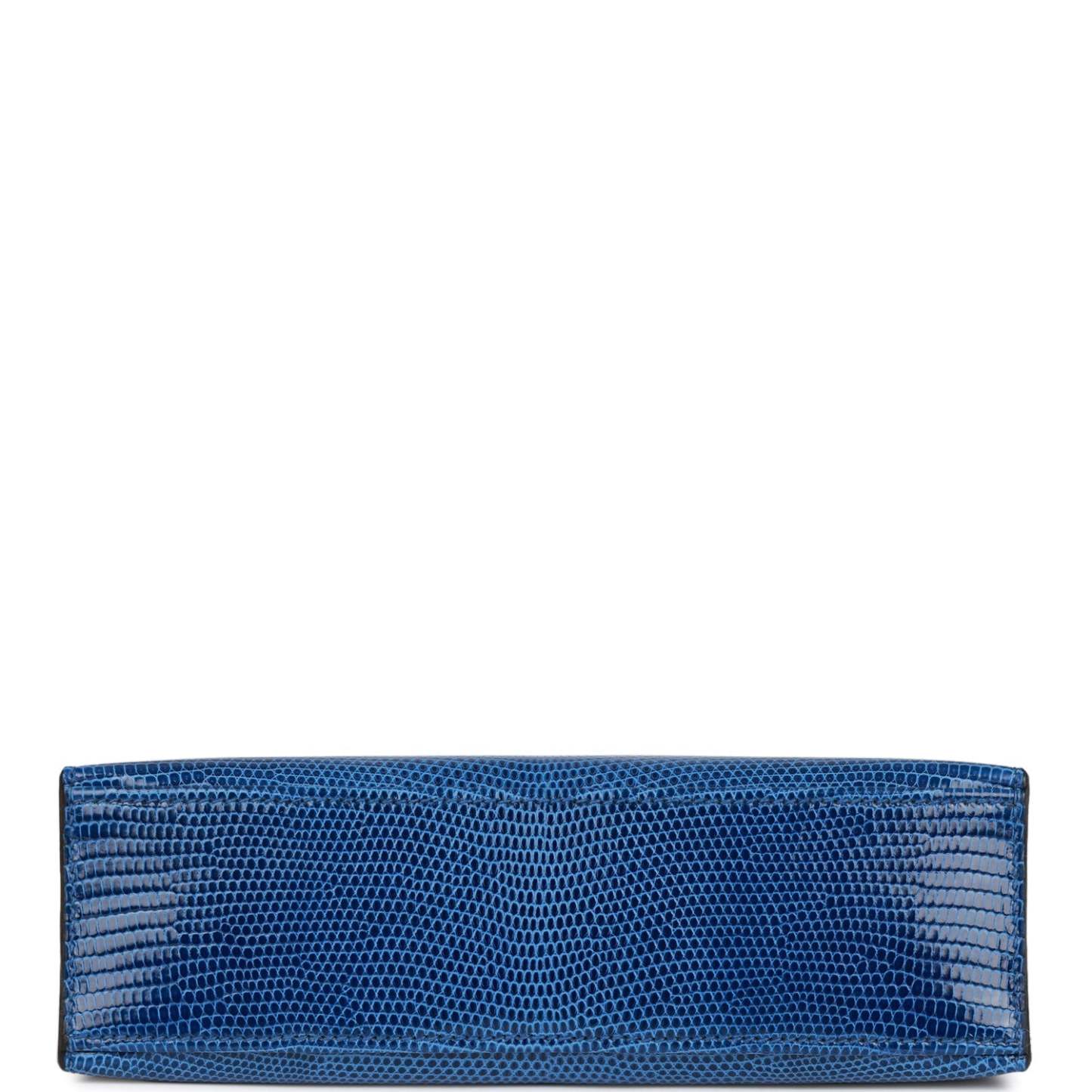 H Kelly Pochette Bleu Saphir Lizard Palladium Hardware