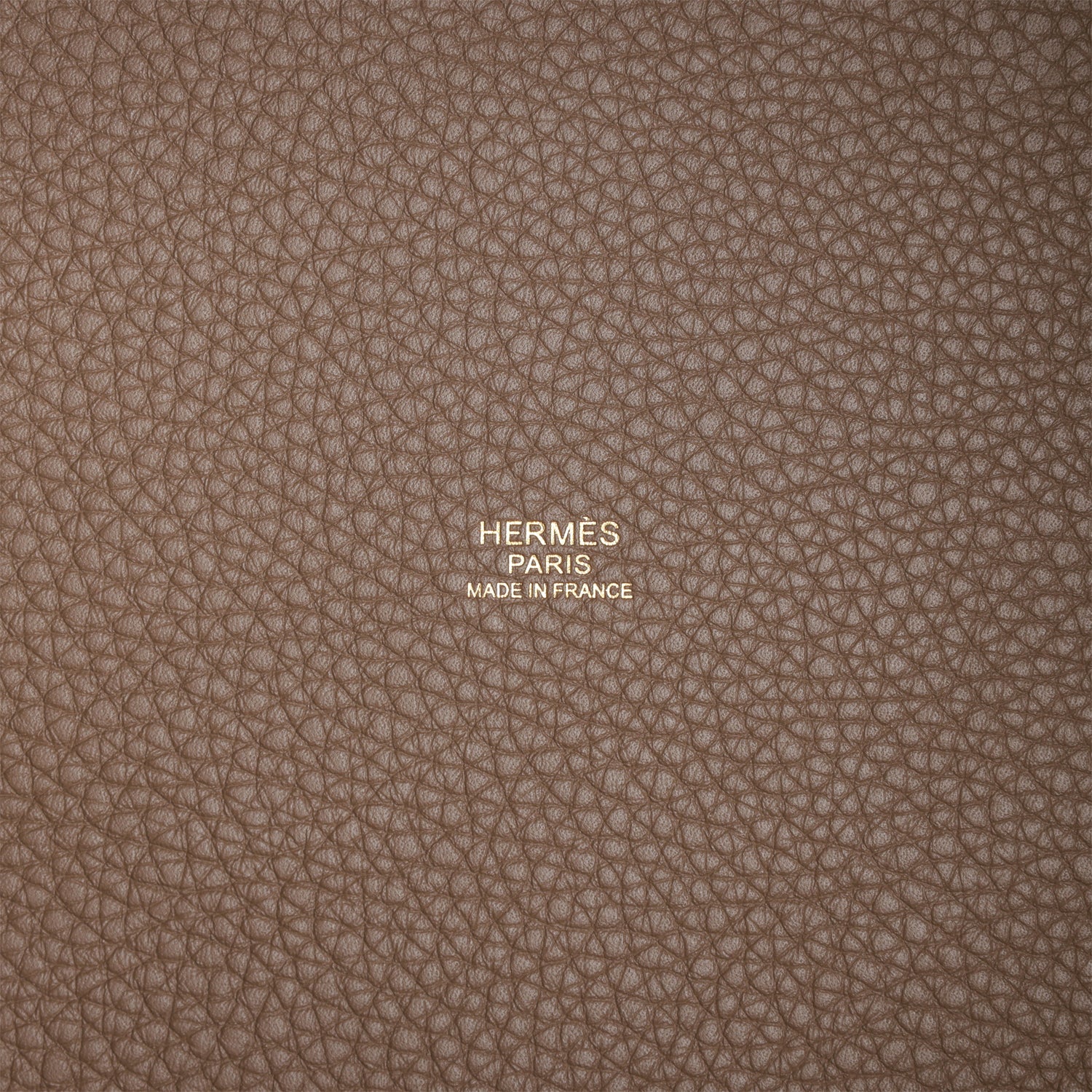 H Picotin Lock 22 Etoupe Clemence Gold Hardware