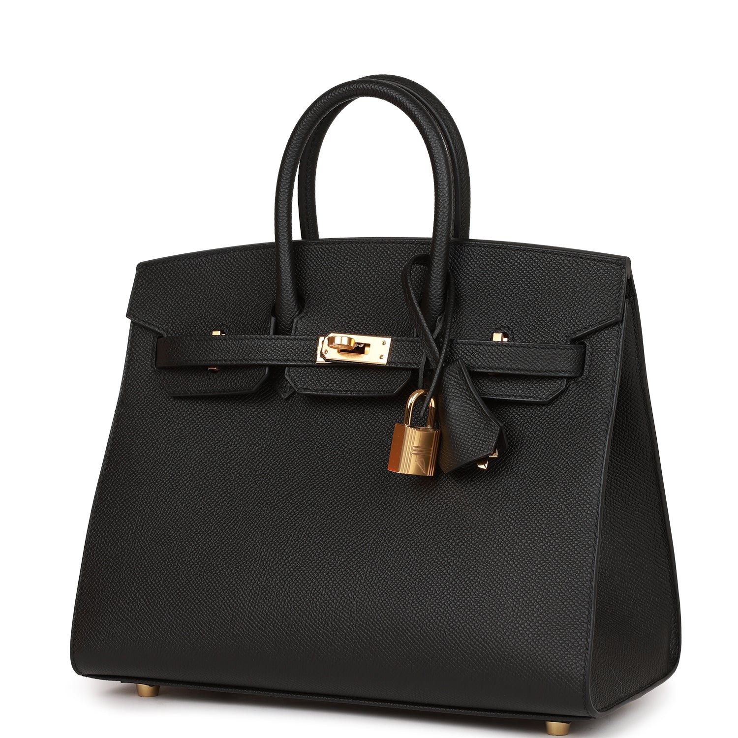 H Birkin Sellier 25 Black Epsom Gold Hardware