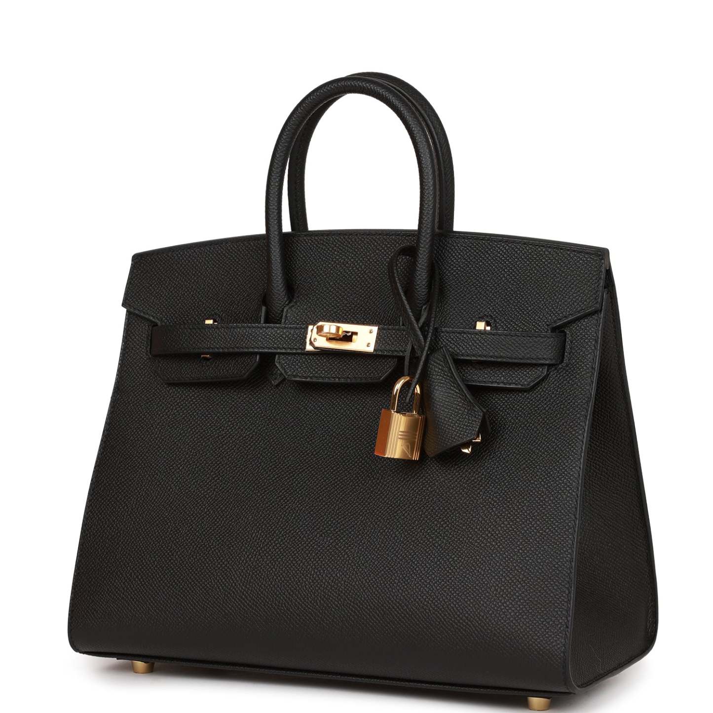 H Birkin Sellier 25 Black Epsom Gold Hardware
