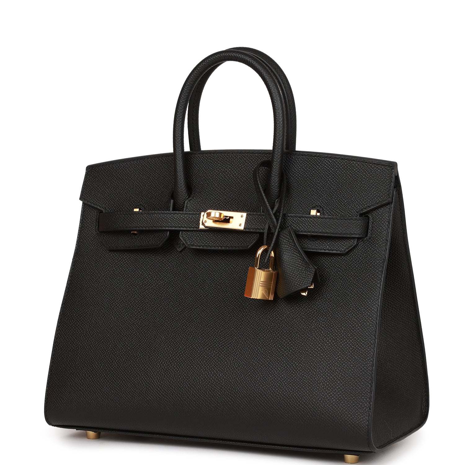 H Birkin Sellier 25 Black Epsom Gold Hardware