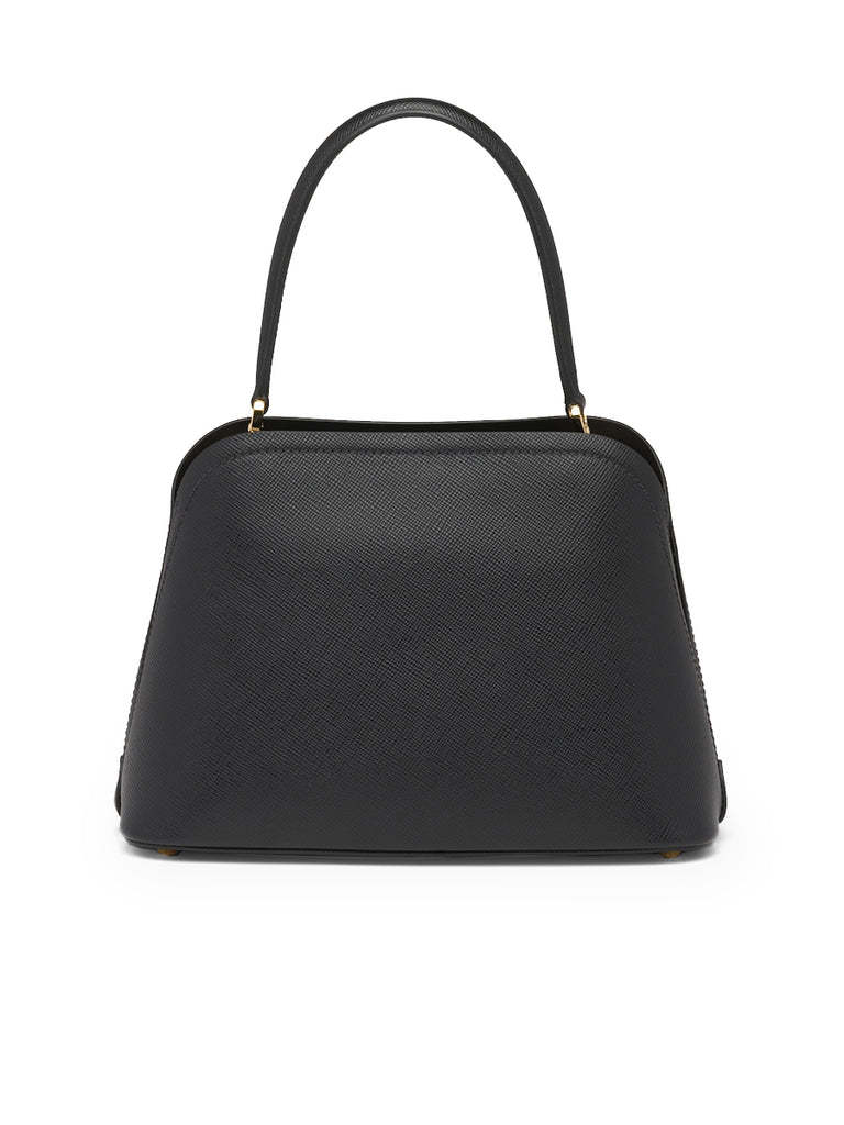 PP Medium Saffiano Leather PP Matin��e Bag in Black
