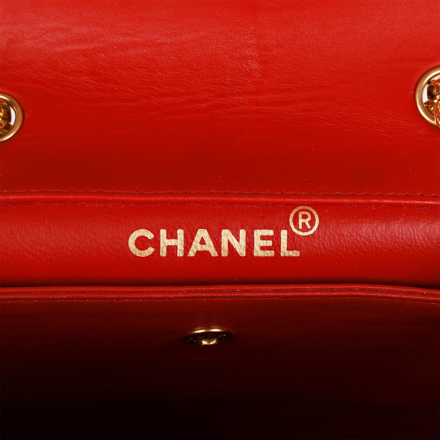 Vintage CC Trapeze Flap Bag Red Lambskin Gold Hardware