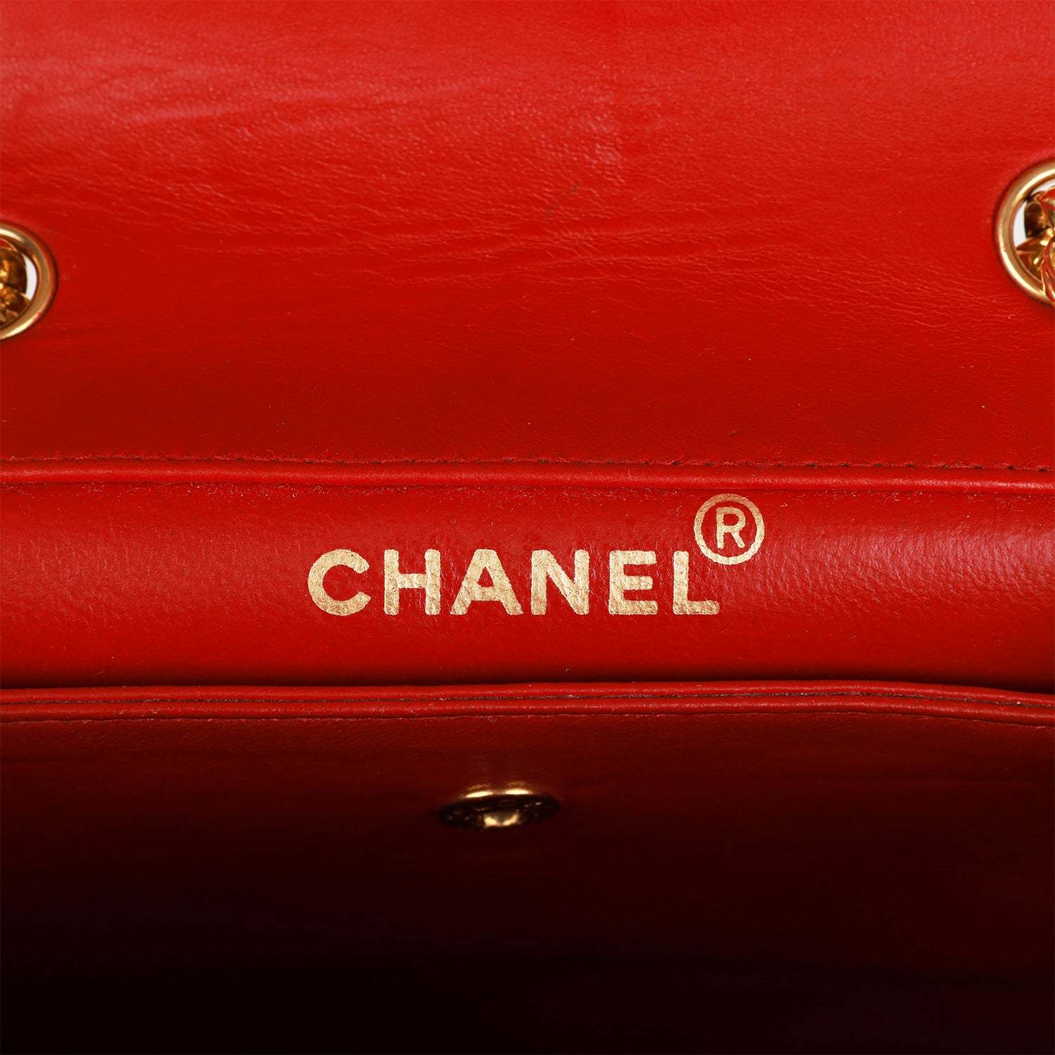 Vintage CC Trapeze Flap Bag Red Lambskin Gold Hardware