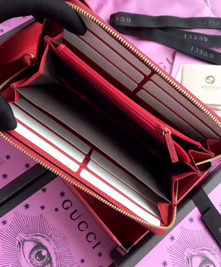 GG Sylvie leather zip around wallet 476083