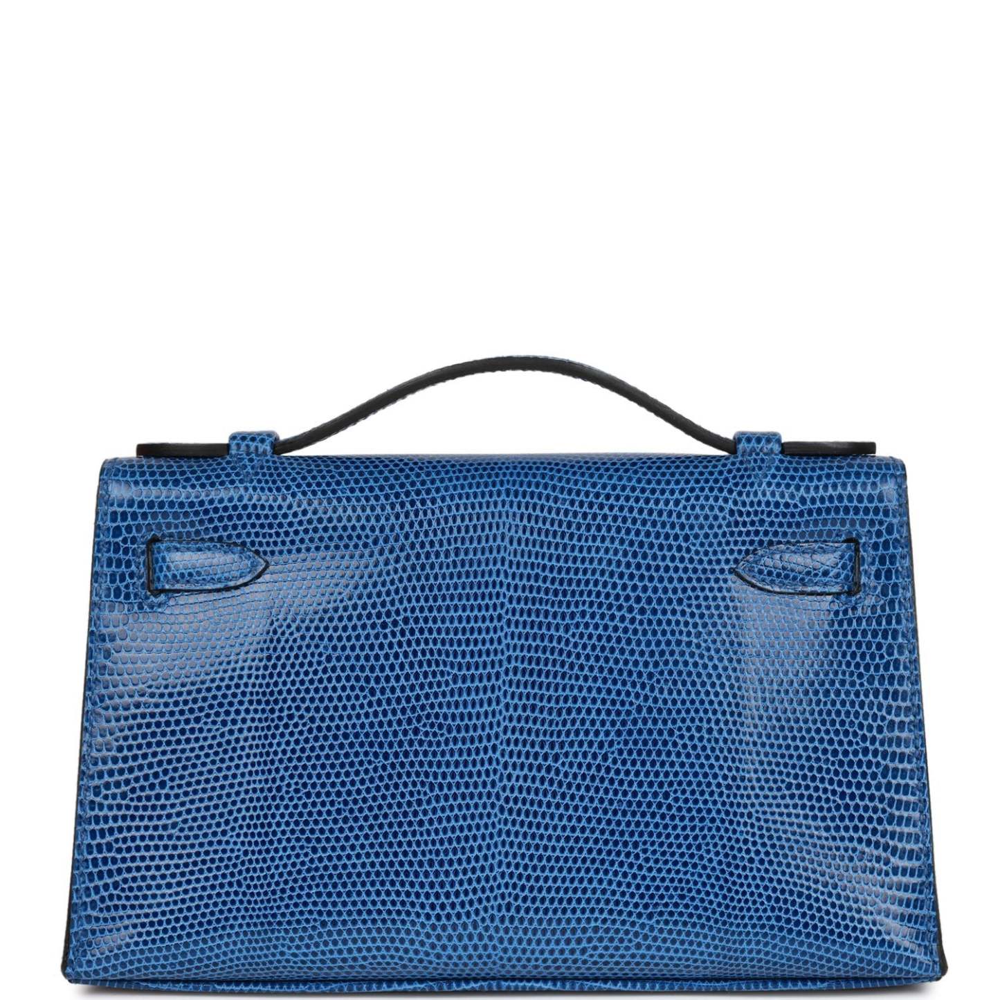H Kelly Pochette Bleu Saphir Lizard Palladium Hardware