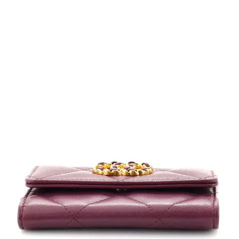 CC 19 Flap Card Case Quilted Goatskin