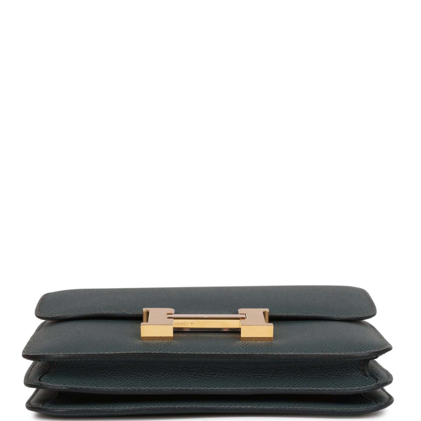 H Constance 18 Bleu Orage Epsom Gold Hardware