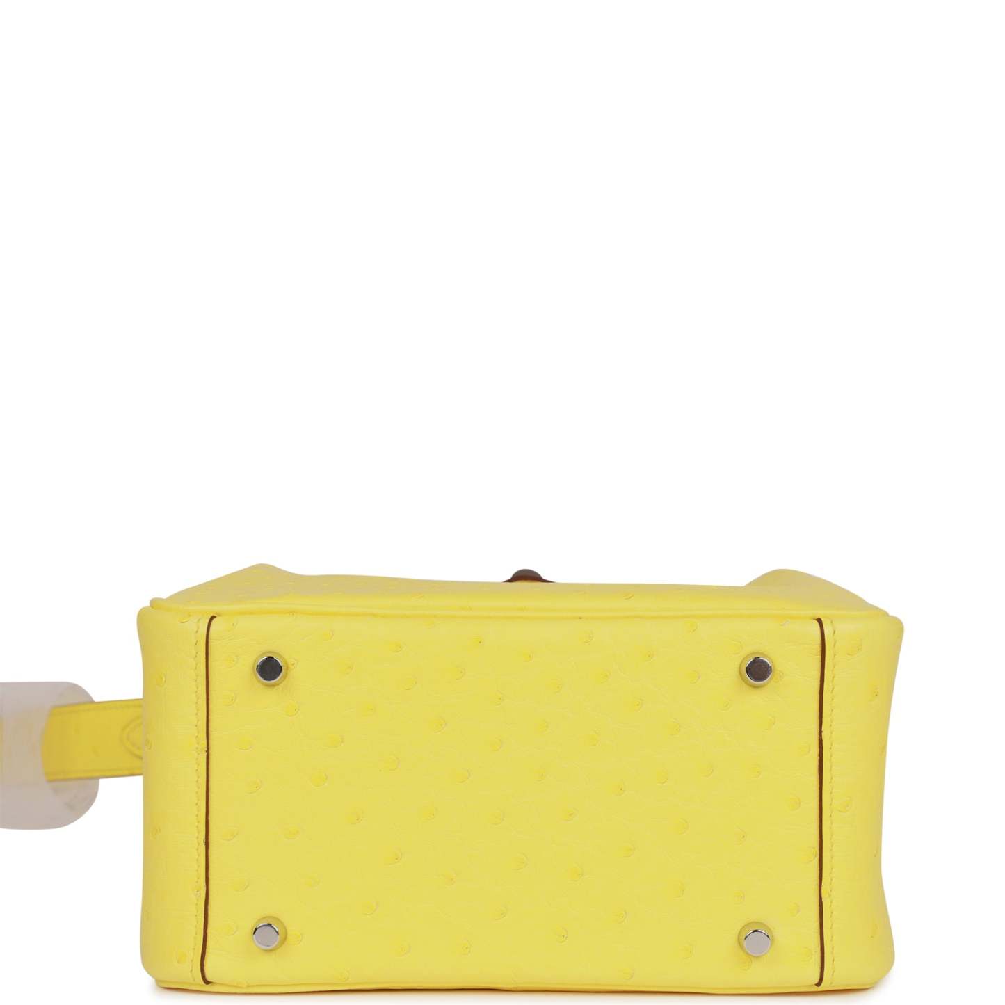 H Mini Lindy Jaune Citron Ostrich Palladium Hardware