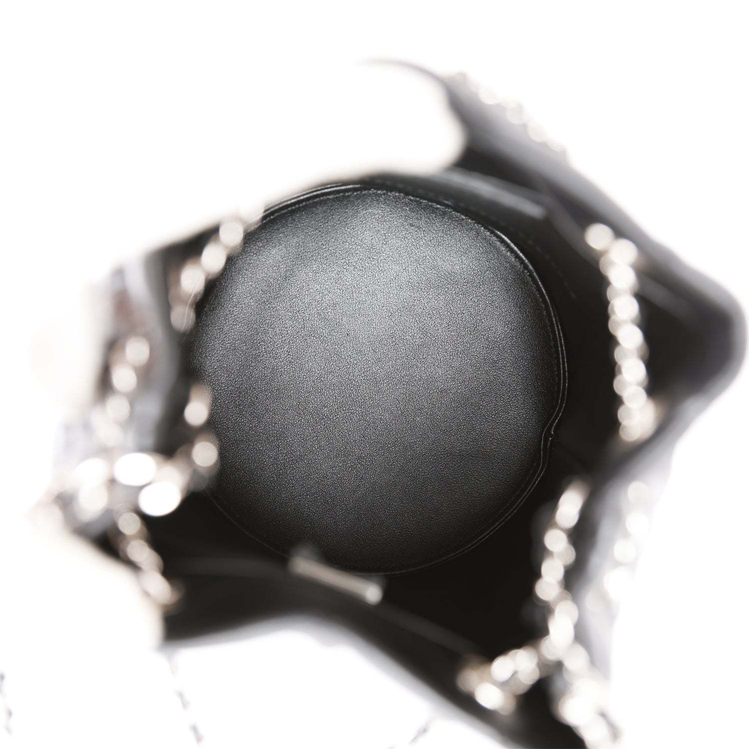 CC Mini Bucket Bag Black Lambskin Silver Hardware