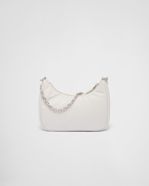Padded nappa-leather PP Re-Edition shoulder bag - White