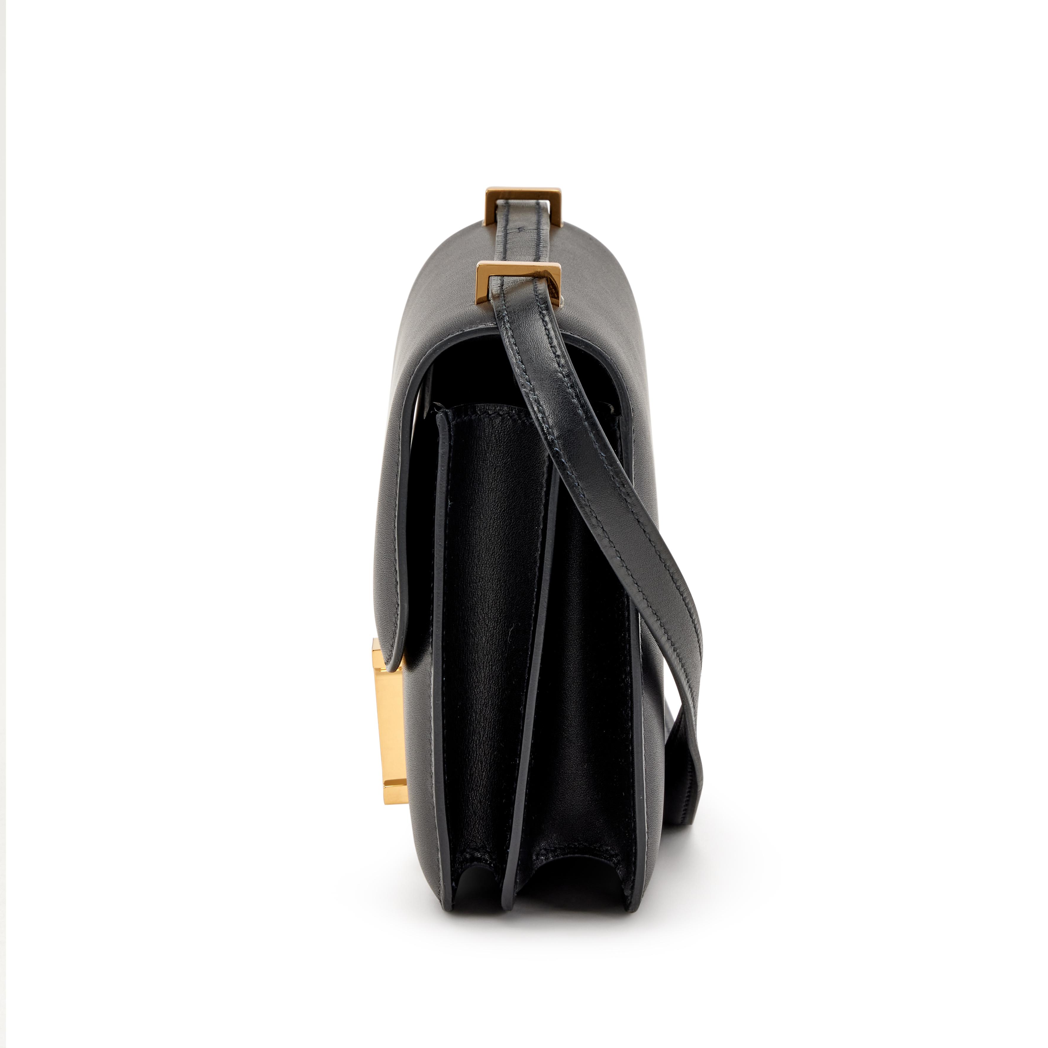 H Constance Bag 18 Black Epsom Gold Hardware