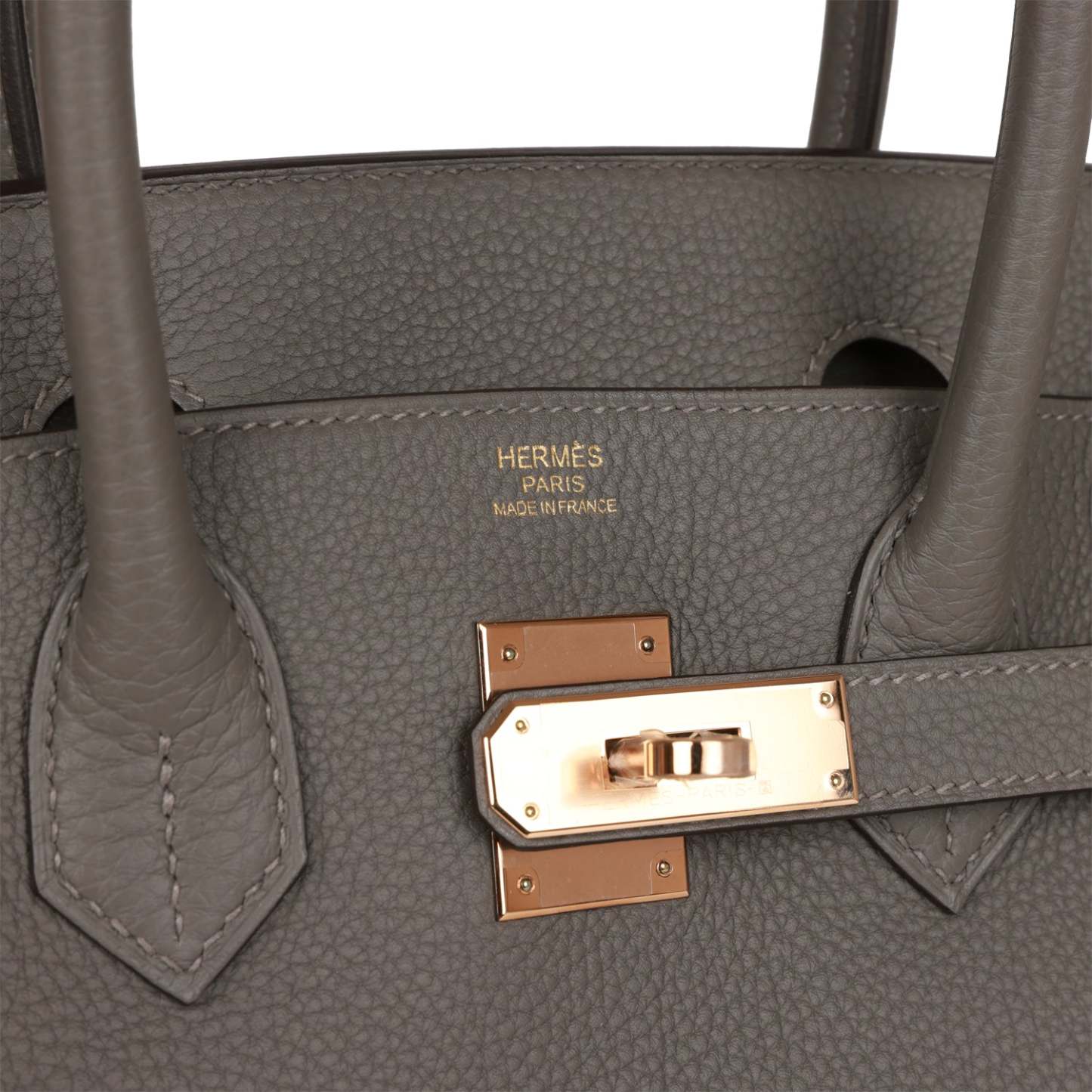 H Birkin 30 Gris Meyer Togo Rose Gold Hardware