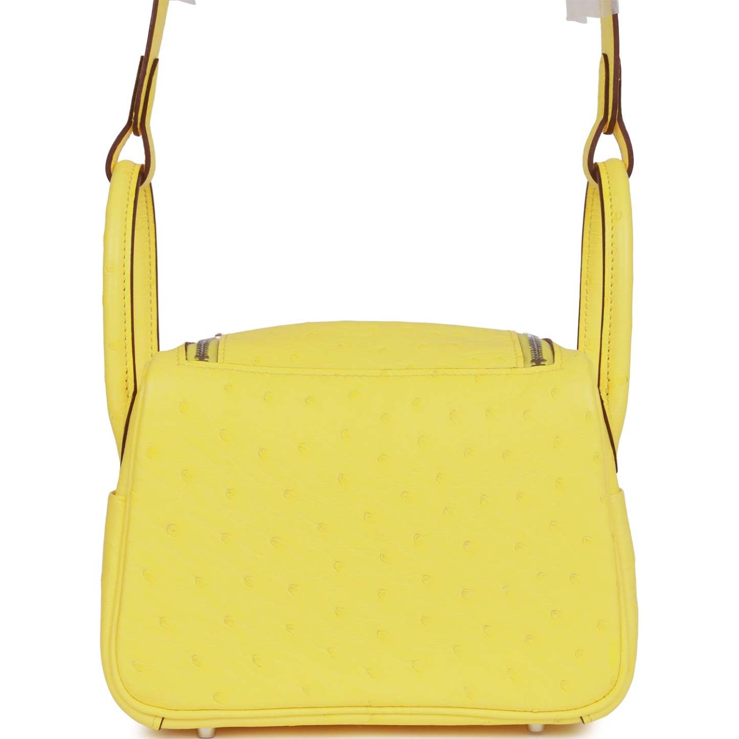 H Mini Lindy Jaune Citron Ostrich Palladium Hardware