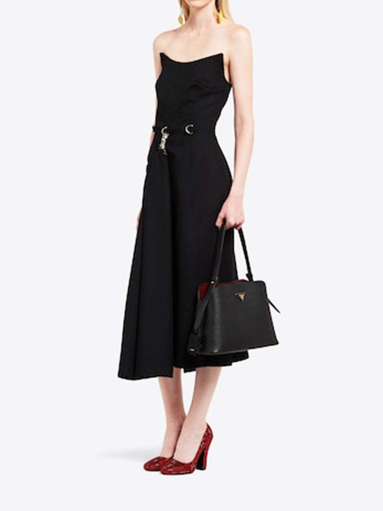 PP Saffiano Leather PP Matin??e Bag in Black