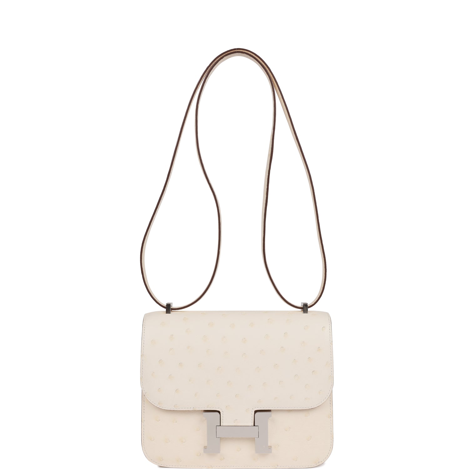 H Constance 18 Nata Ostrich Palladium Hardware