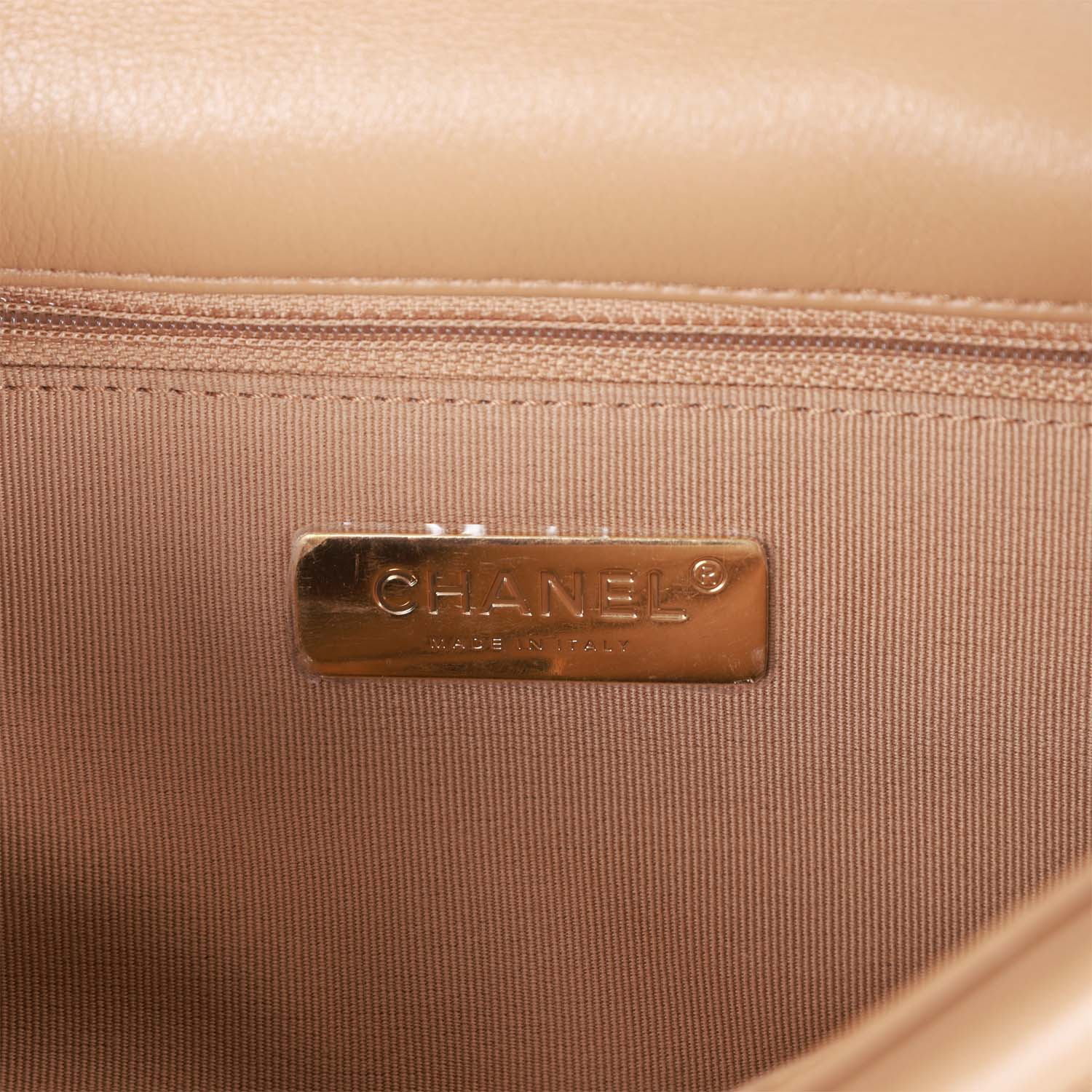 CC Medium 19 Flap Bag Beige Calfskin Mixed Hardware