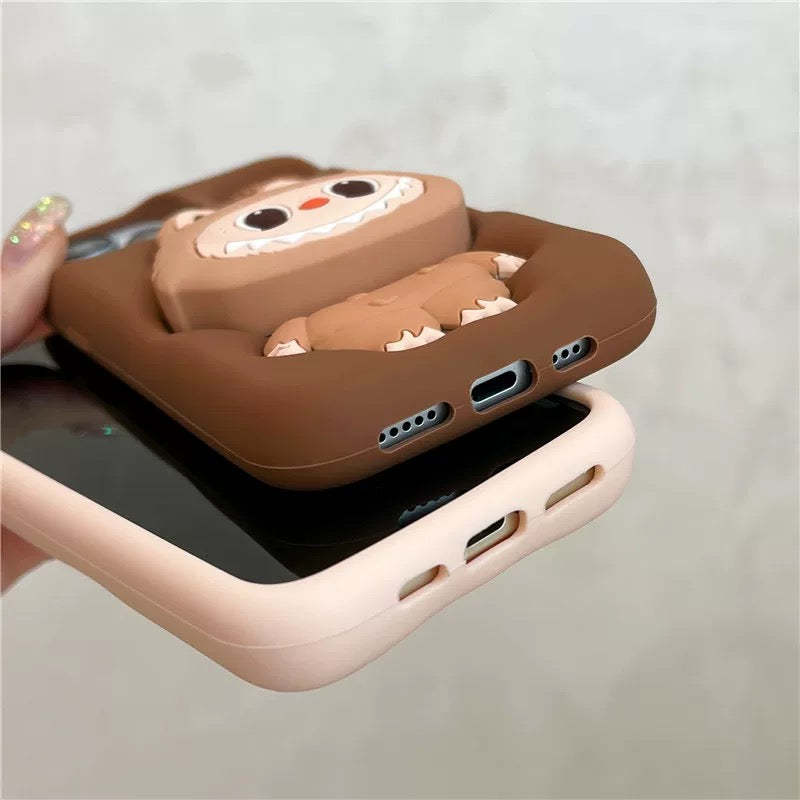 cute-cartoon-labubu-zimomo-silicone-with-stand-brown-pink-iphone-case-8529